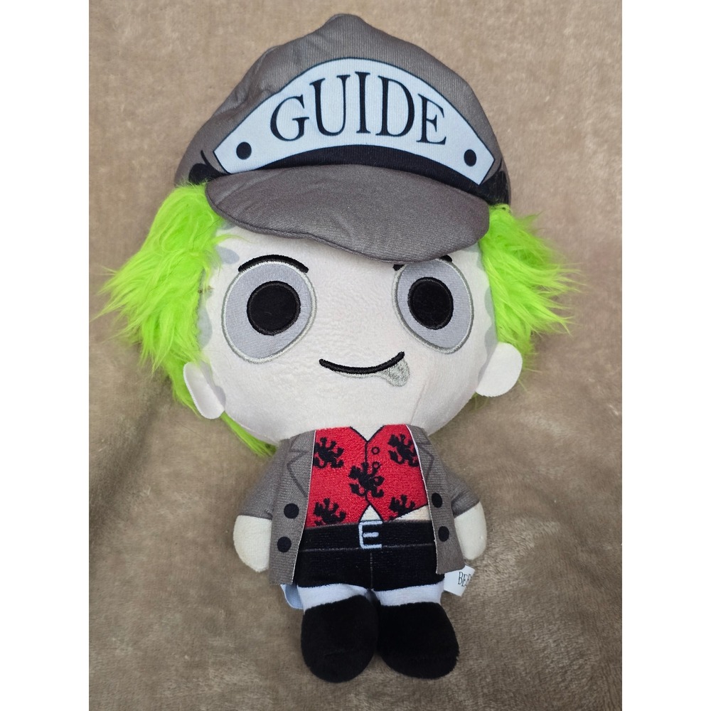 Beetlejuice Guide Plush Neon Green Hair Grey Hat Horror Movie Collectible
